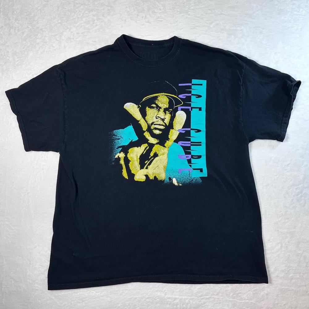 Ice Cube Graphic T-Shirt Mens XL Black Hip Hop Rap Tee Short Sleeve Streetwear